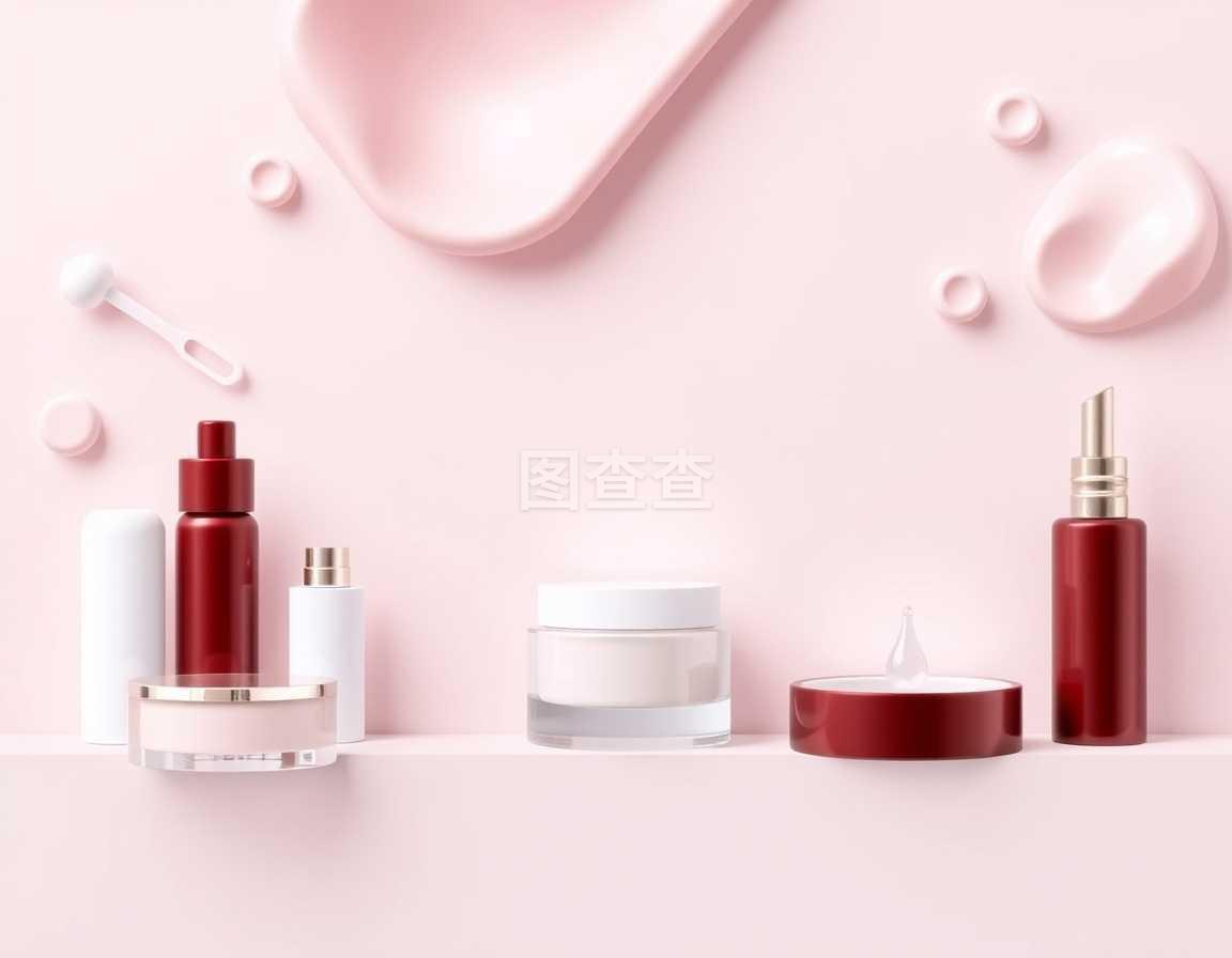 3D寫實矢量化妝品產品模板設計 廣告與雜志應用